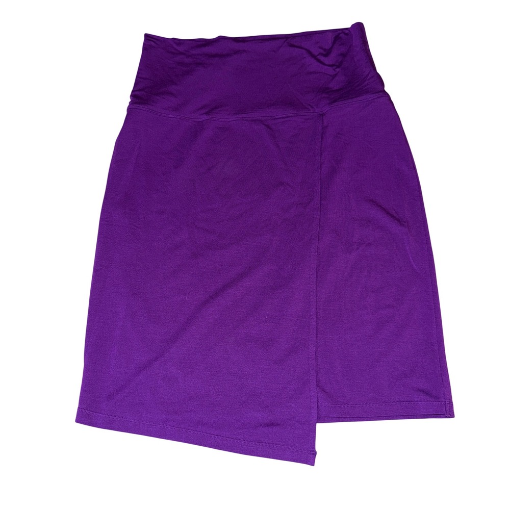 Athleta‎ seaside foldover Purple Skirt Knee Length Tencel Lyocell Spandex Medium